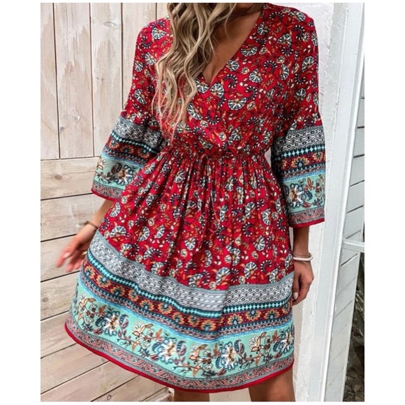 NEW! Boho vibe mini dress/tunic/top - Picture 4 of 9